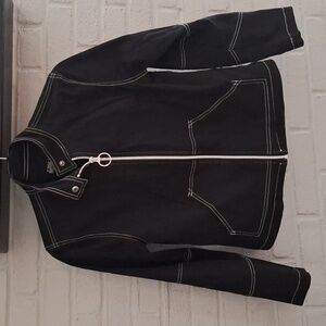 🏍 Black lightweight jacket. Small. Fibers by Barbara Lesser